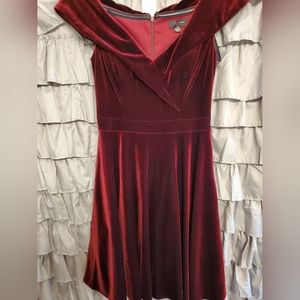 Maroon velvet dress